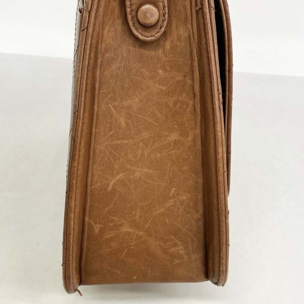 CHANEL Brown Lambskin Leather Shoulder Bag - Picture 9 of 12